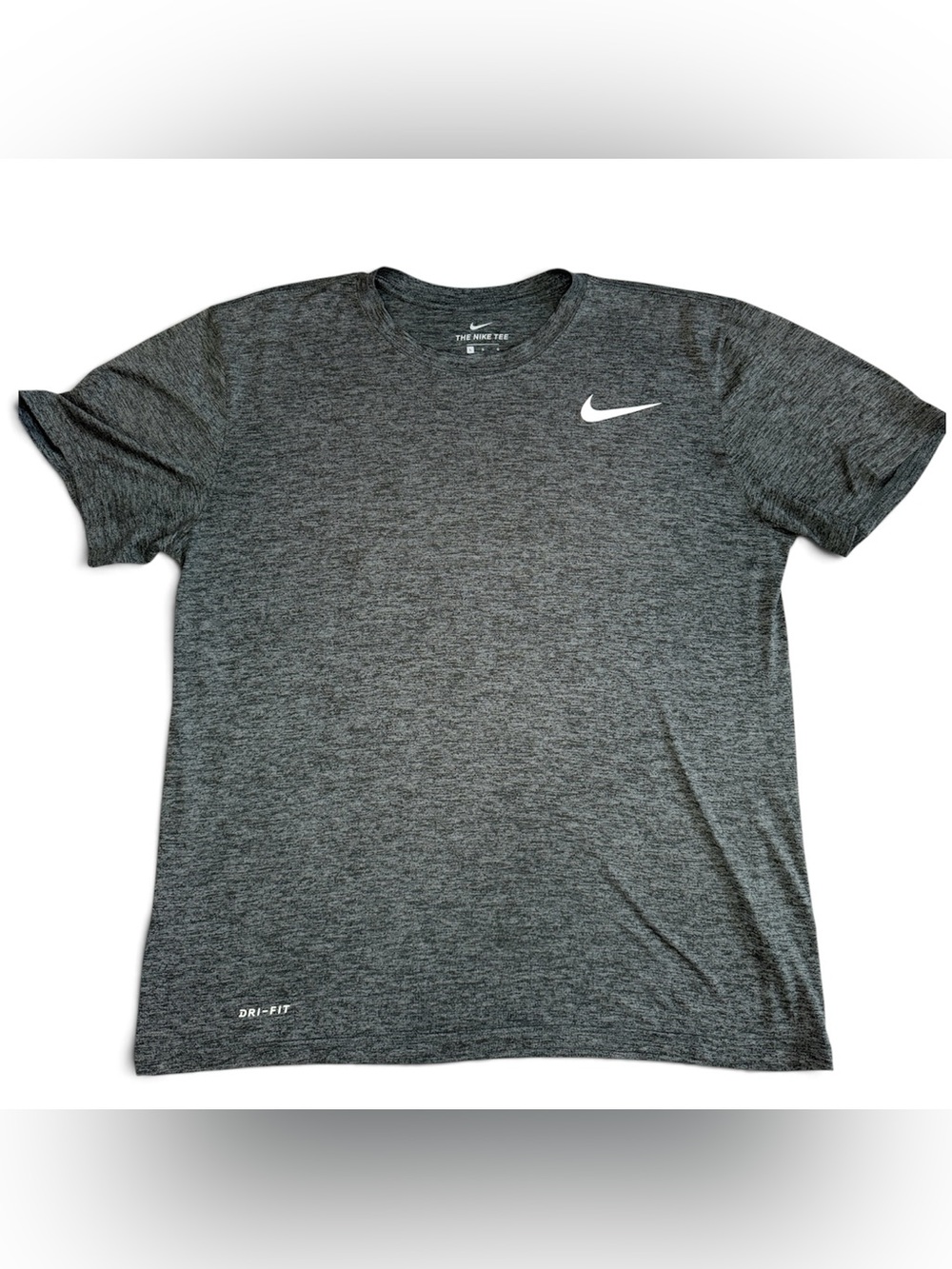 Nike Mens Size Large Dri-FIT Training T-Shirt Gray Short Sleeve Athletic